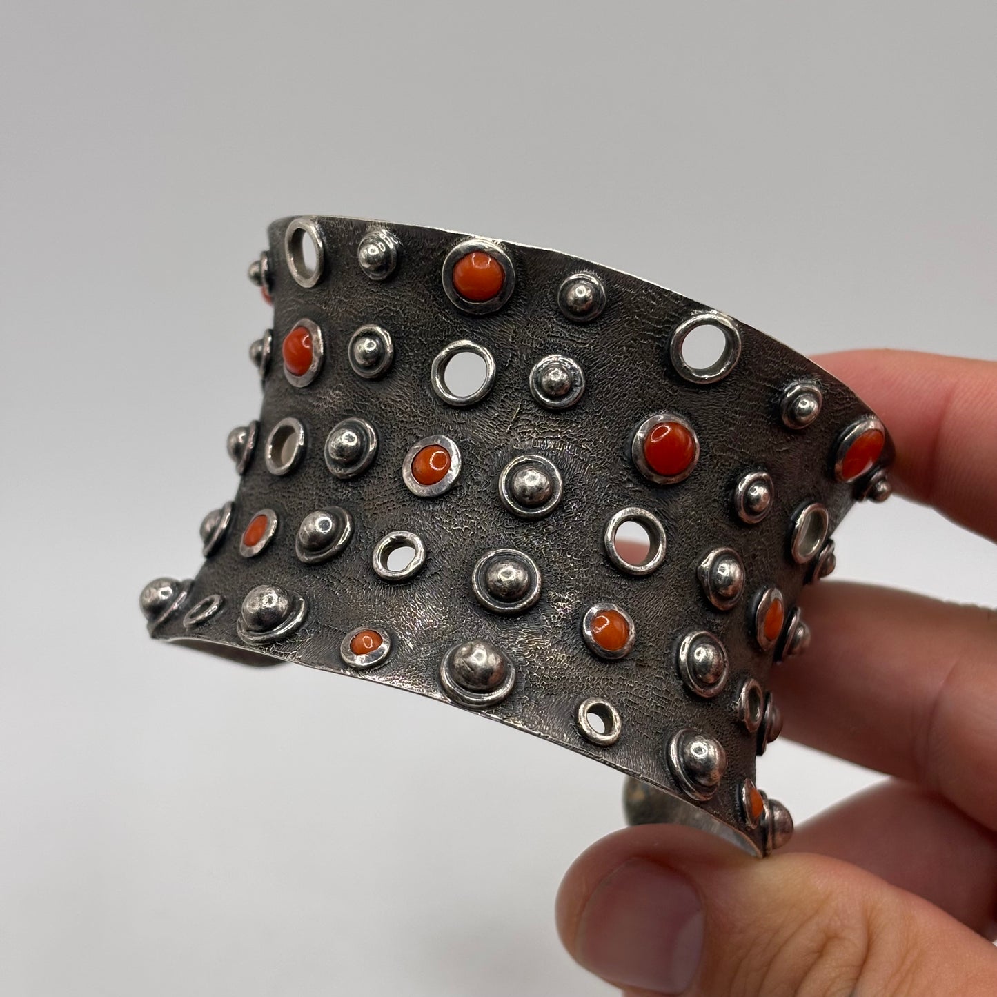 Silver Abstract Amrapali Coral Cuff Bangle