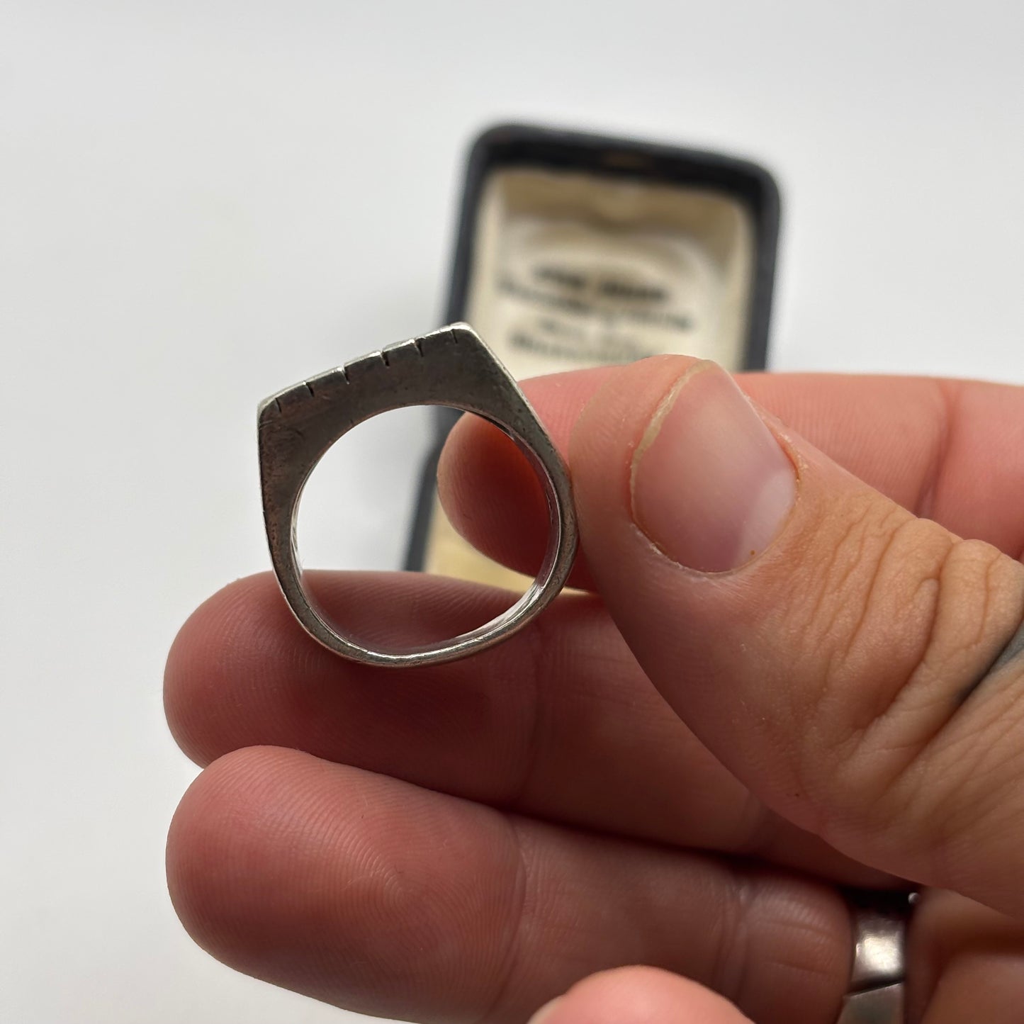 Silver Heavy CZ Signet Ring (P)
