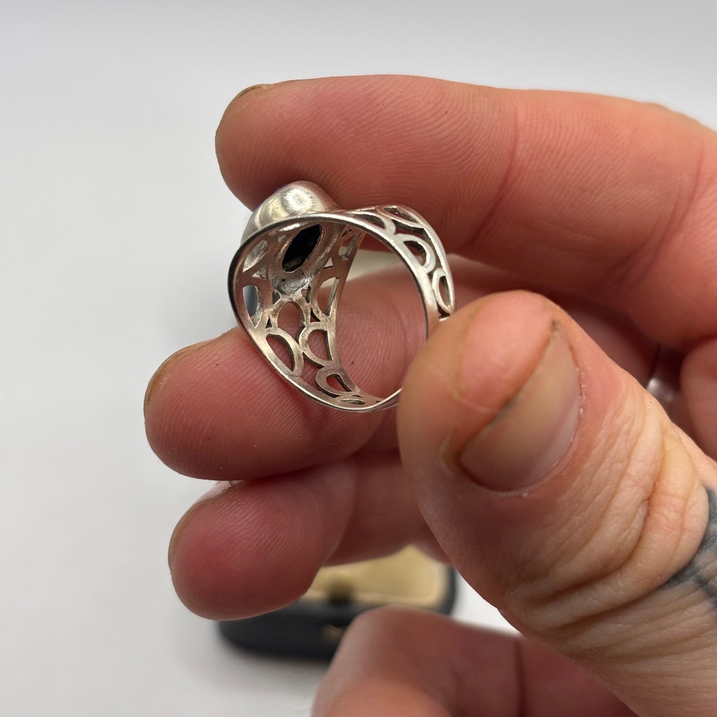 Silver Copper Purple Turquoise Ring (V)