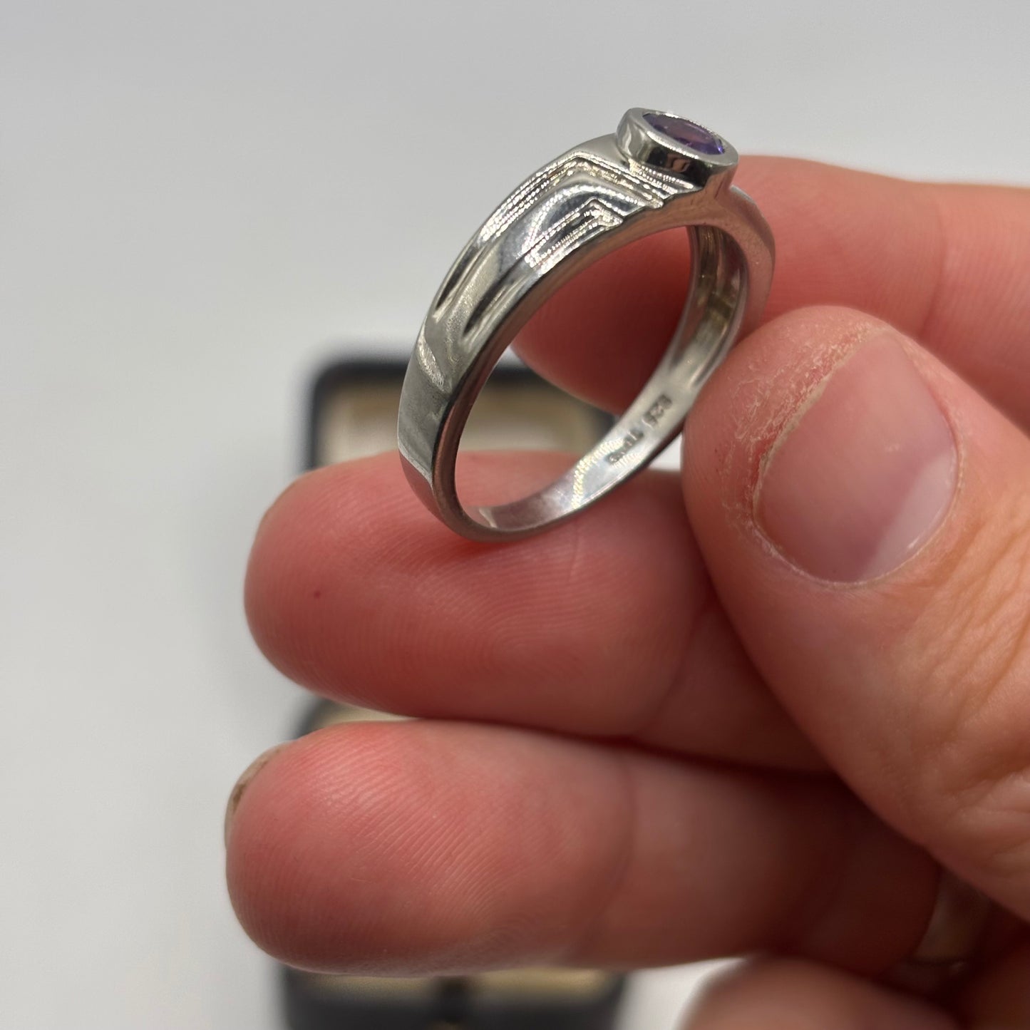 Silver Amethyst Signet Ring (Y)