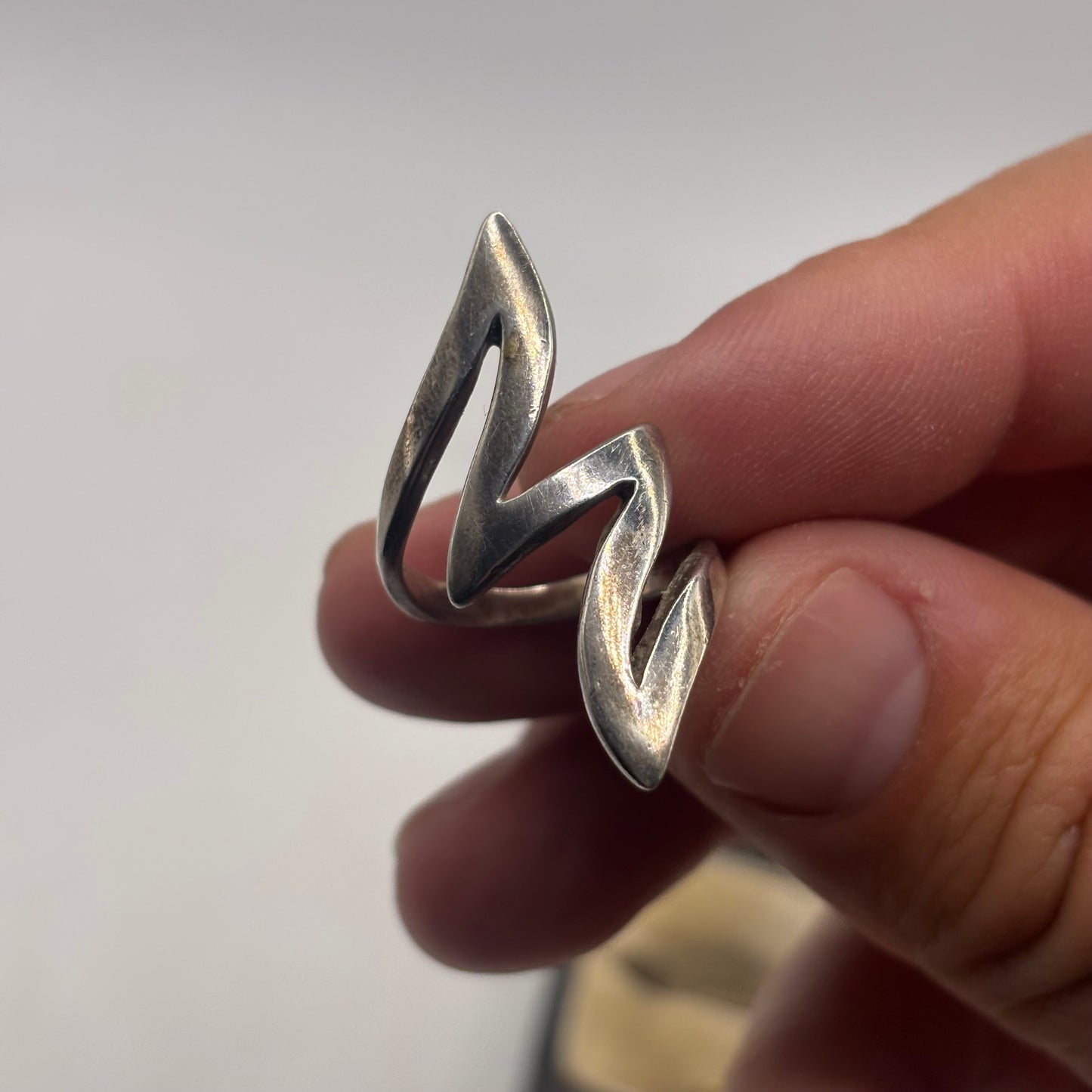 Silver Abstract Ring (L)