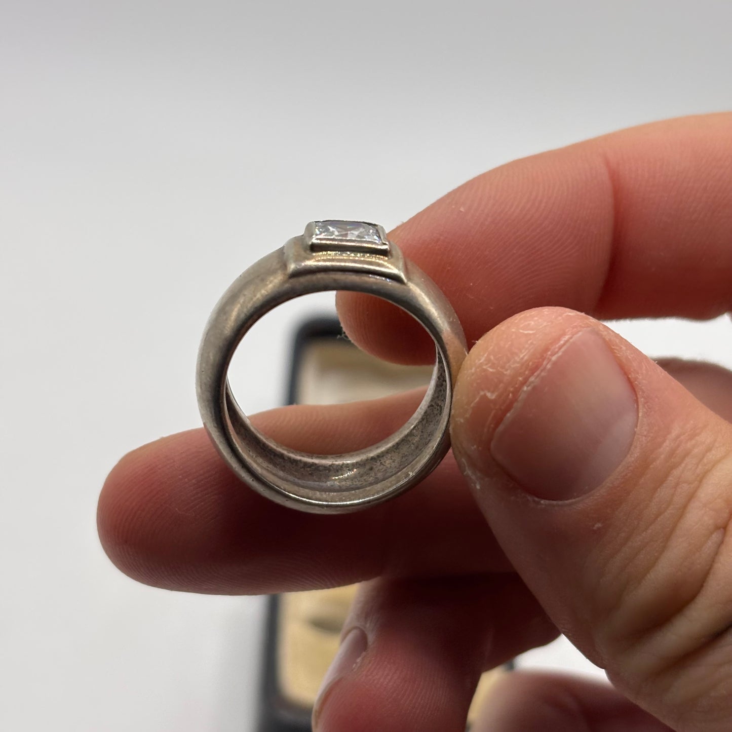 Silver Chunky CZ Ring