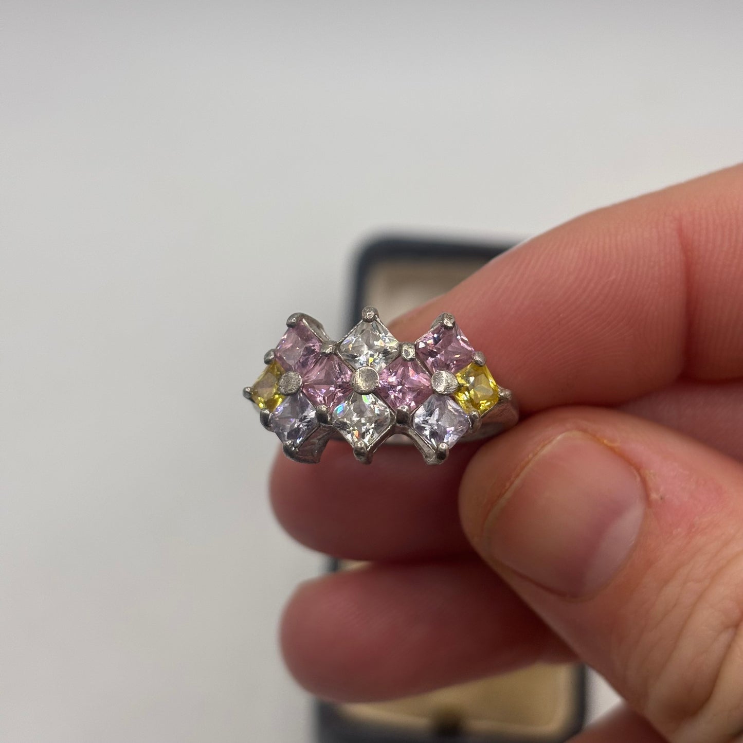 Silver Multicoloured Zirconia Ring (S)