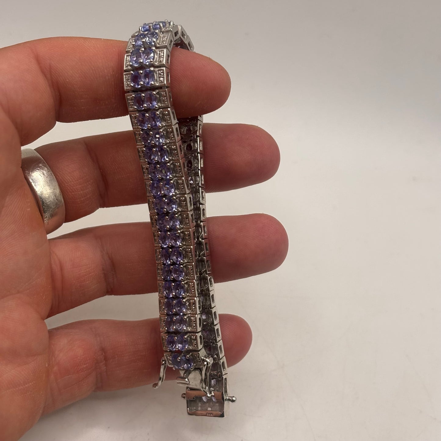 Silver 7.5” Tanzanite Tennis Bracelet