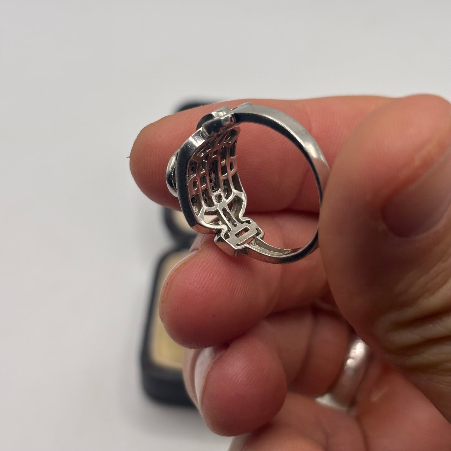 Silver CZ Unusual Band Ring