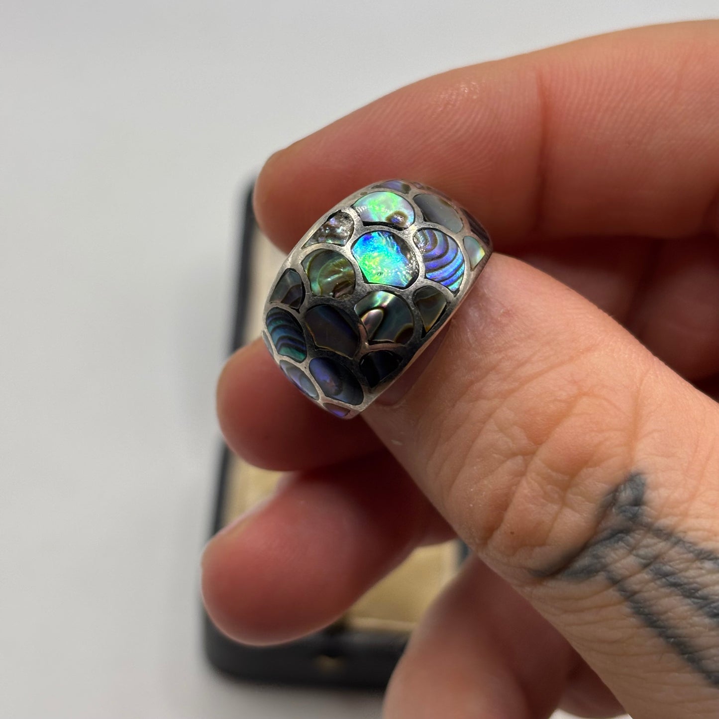 Silver Abalone Shell Ring