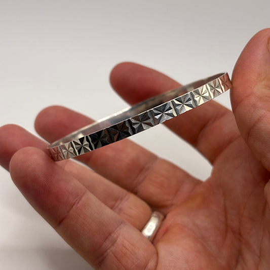 Silver Unusual Bangle (65mm)