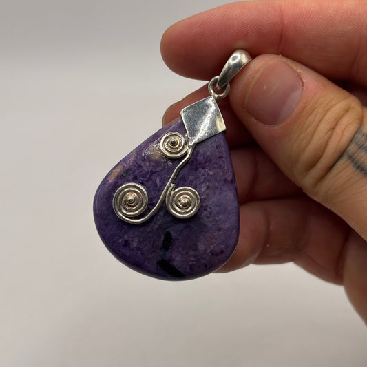 Silver Charoite Pendant