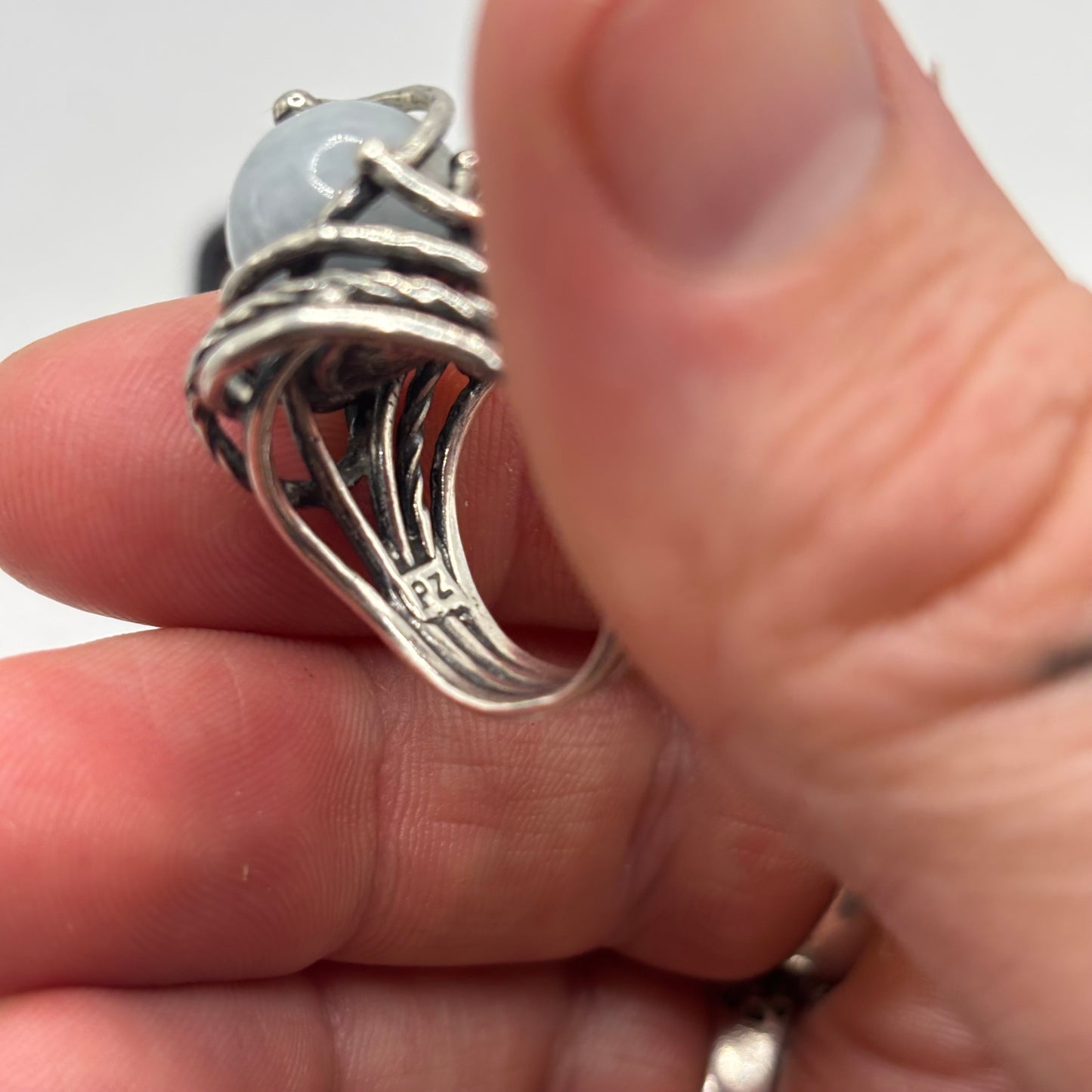 Silver Or Paz Jade Ring (O)