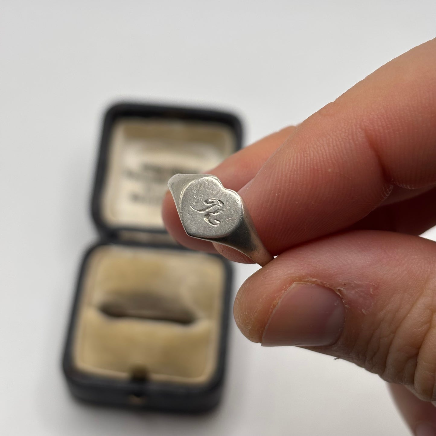 Silver “R” Vintage Signet Ring