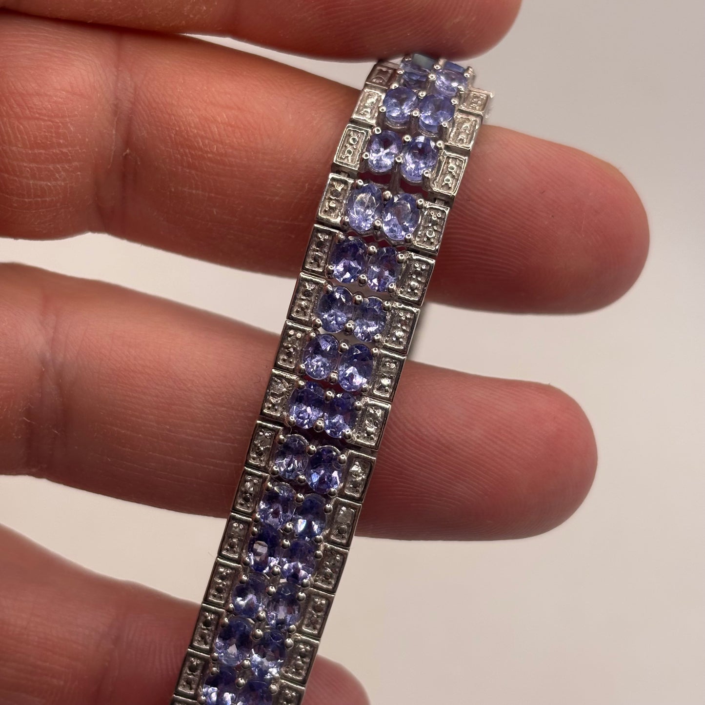 Silver 7.5” Tanzanite Tennis Bracelet