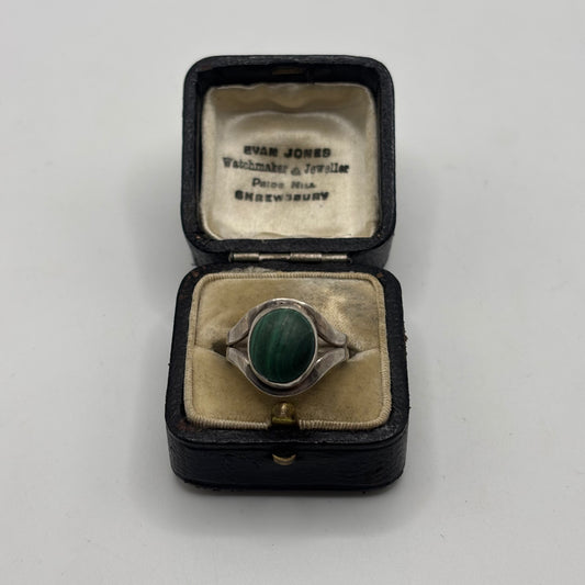 Silver Malachite Ring (L)