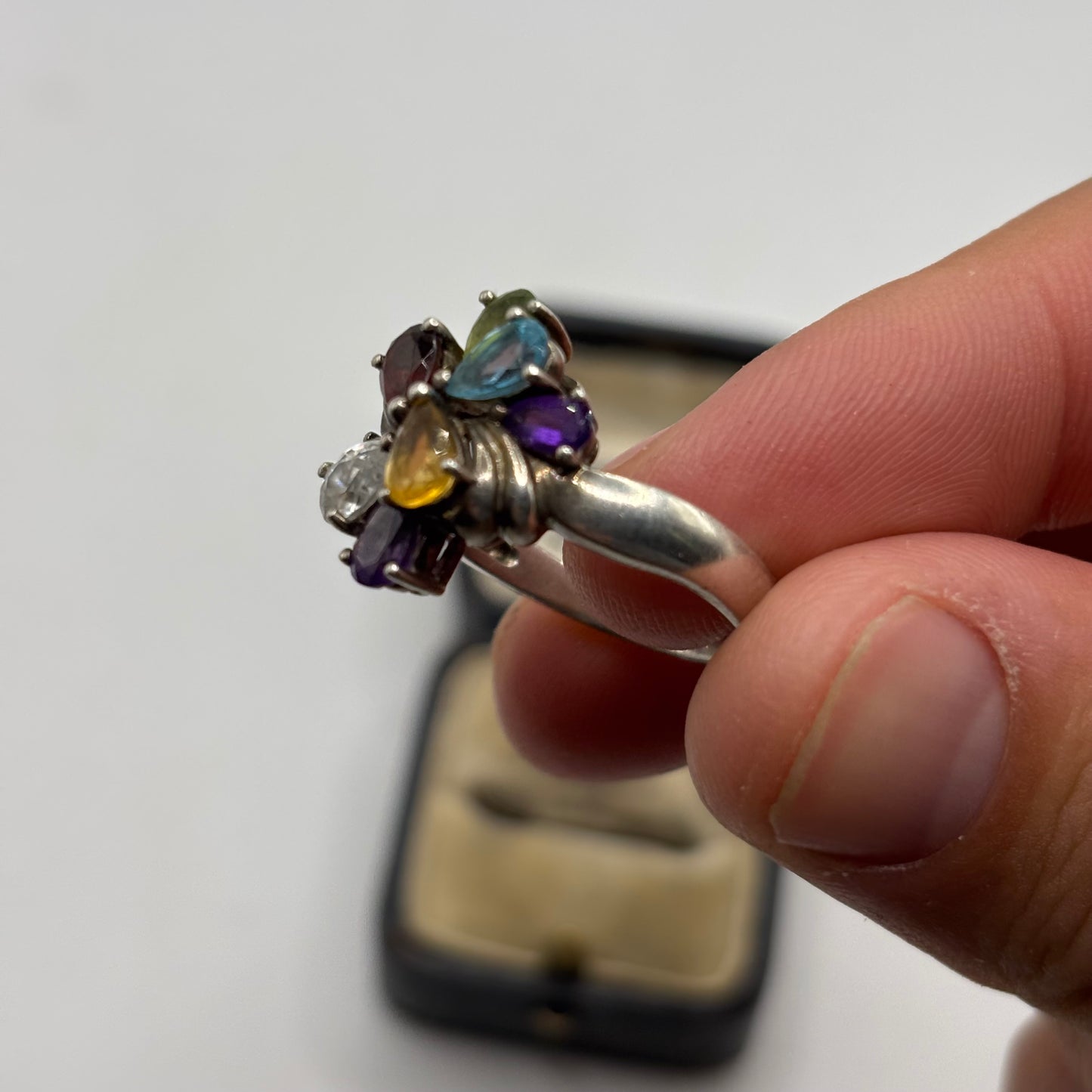 Silver Multi Gem Ring (R)
