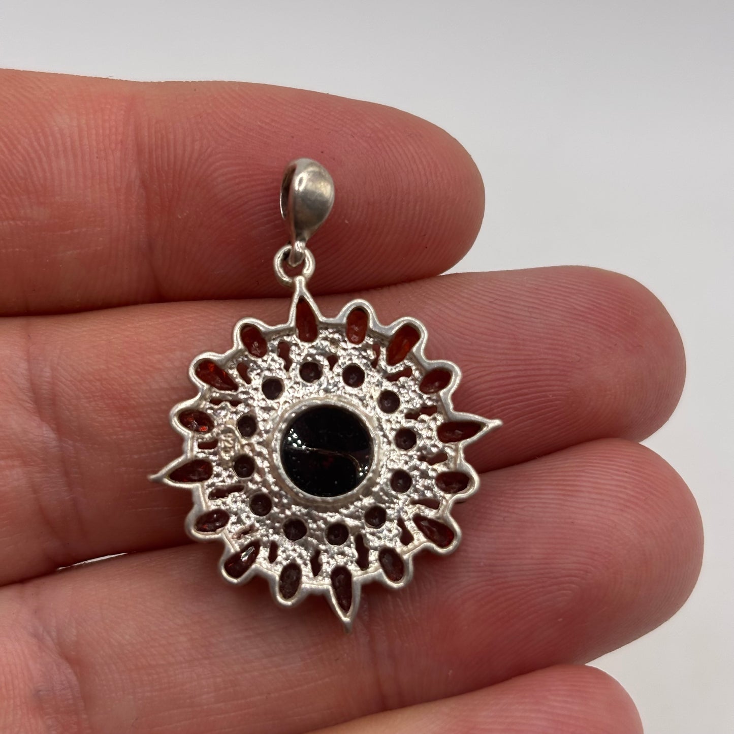 Silver Garnet Pendant