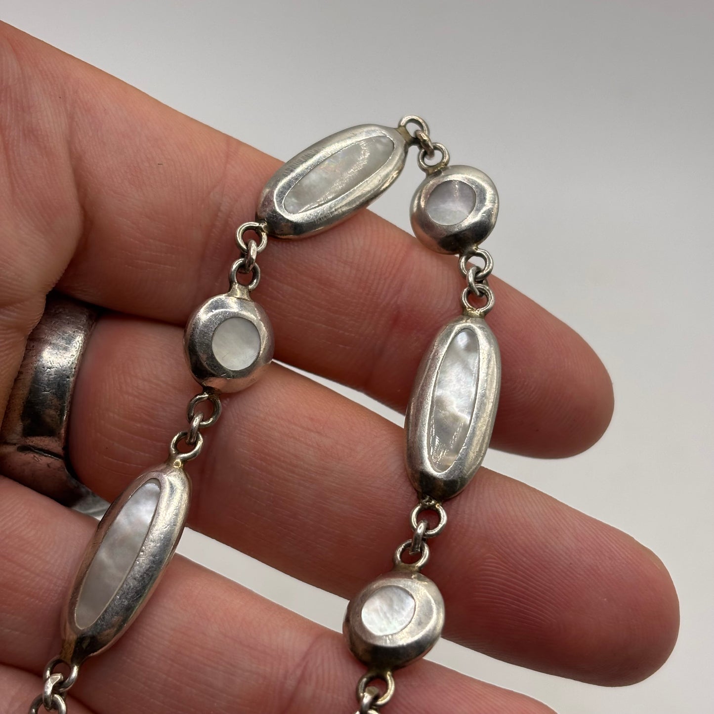 Silver 8” Pearl Bracelet