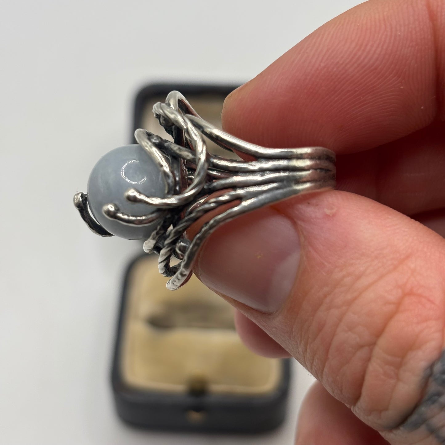 Silver Or Paz Jade Ring (O)