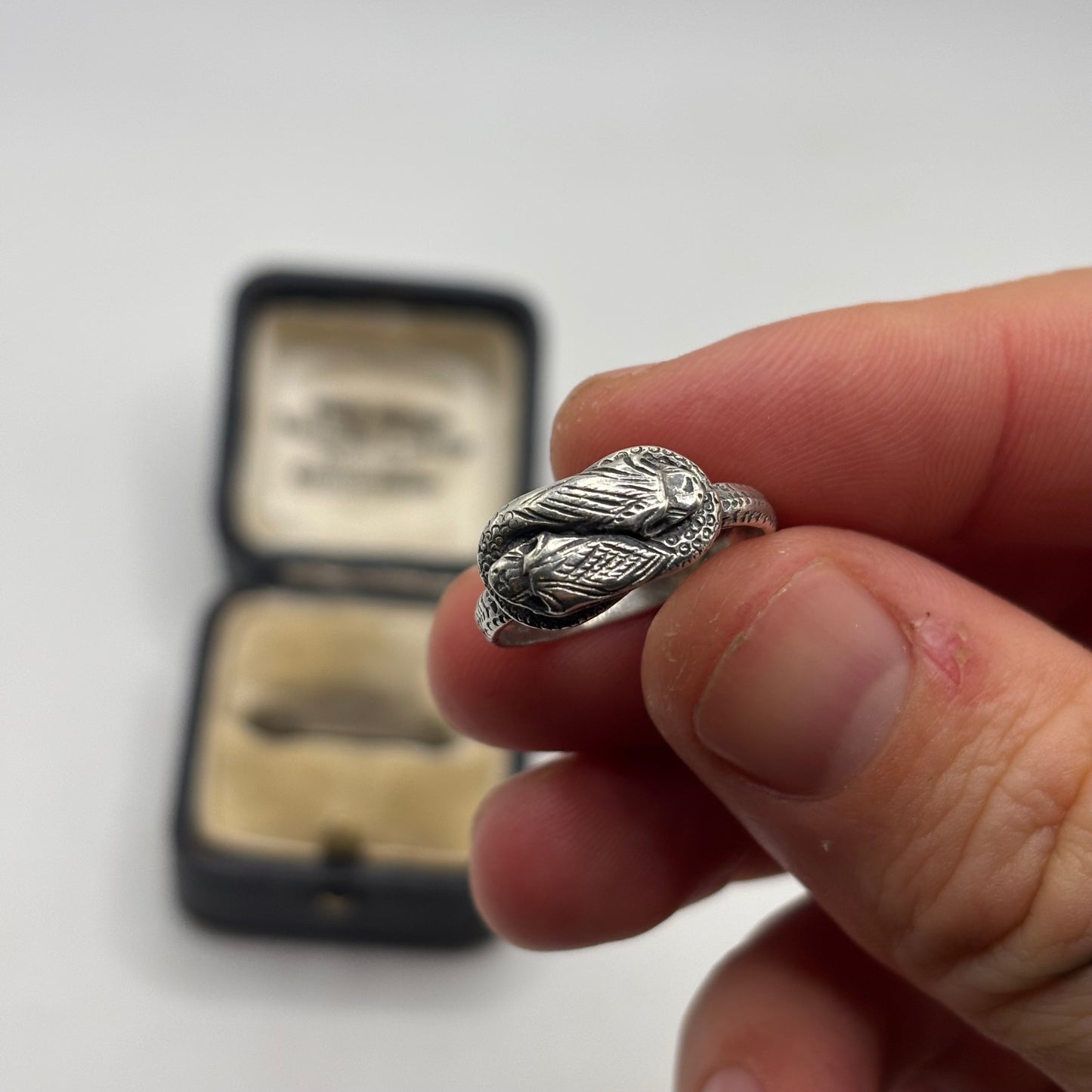 Silver Double Headed Snake Ring