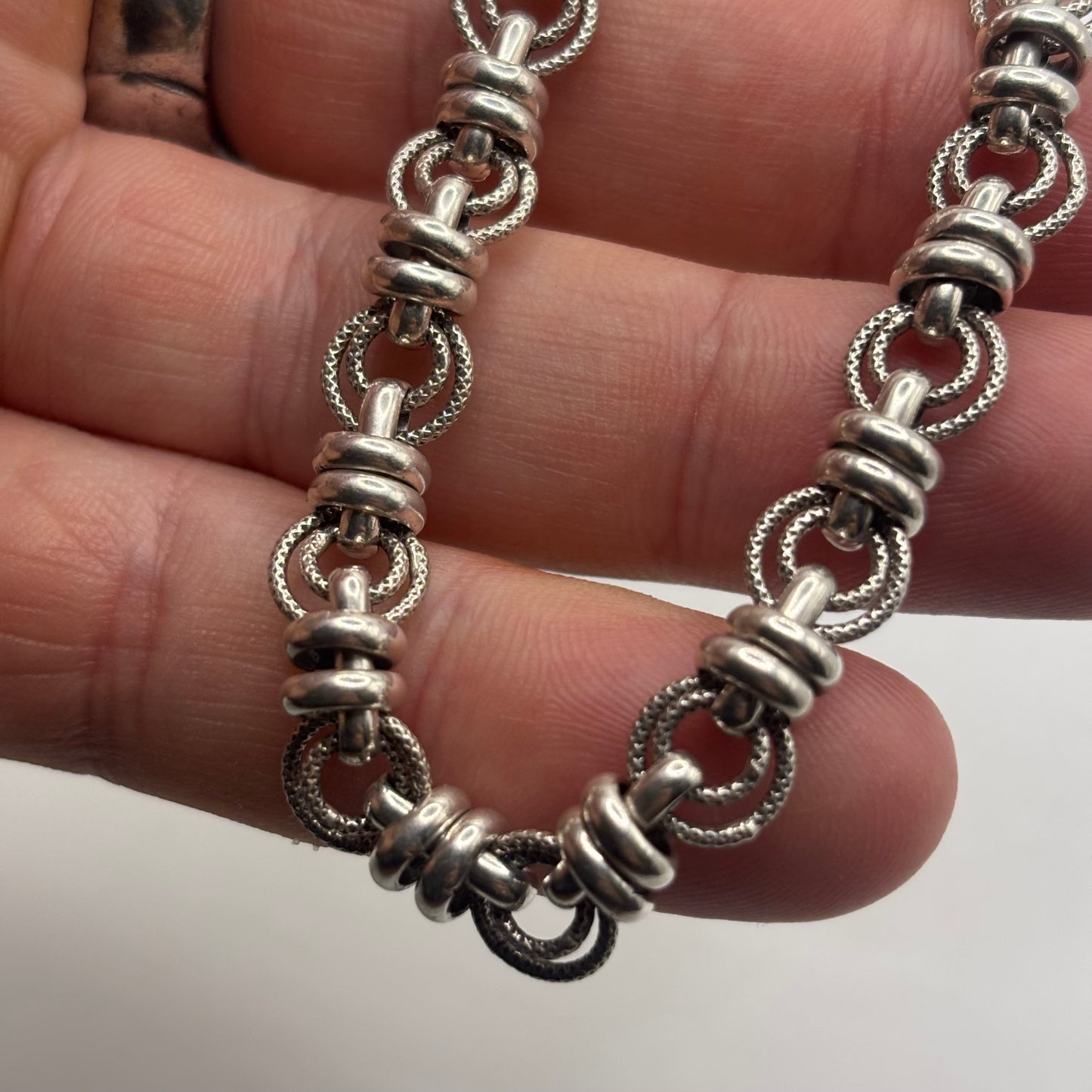 Silver 7” Fancy Link Bracelet