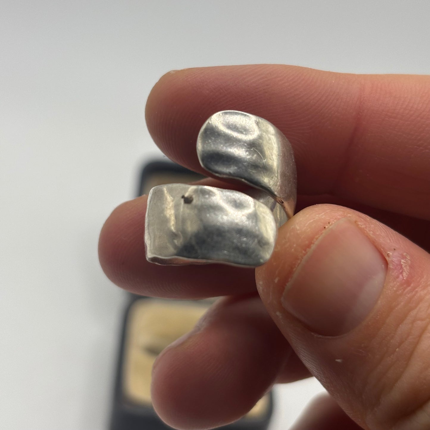 Silver Hammered Band Ring