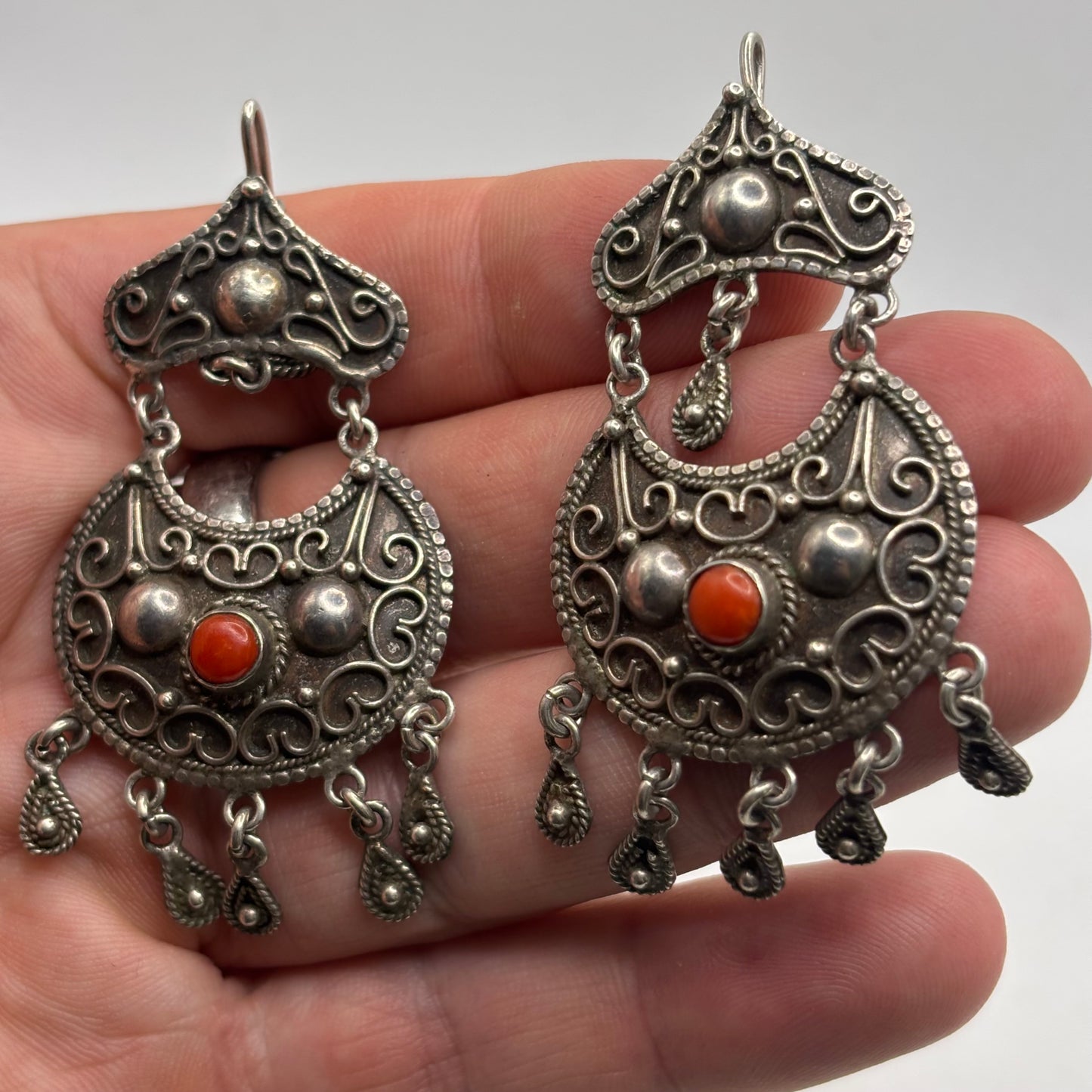Silver Incredible Coral Earrings