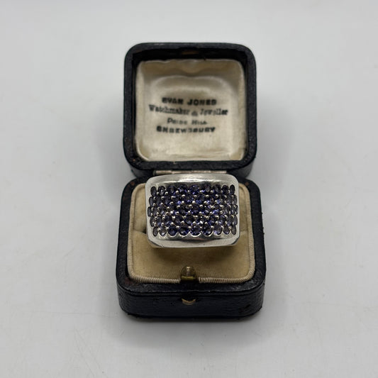 Silver Chunky Iolite Ring