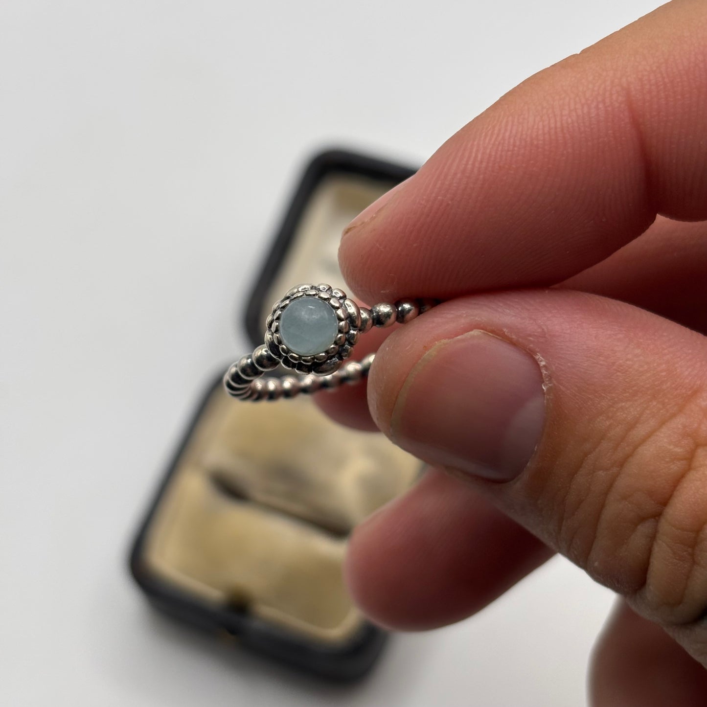 Silver Pandora Moonstone Ring (P)