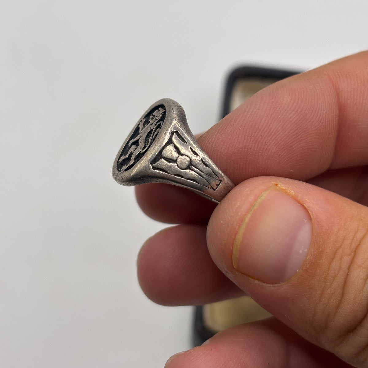 Silver Vintage Hebridean Lion Rampant Ring (L)