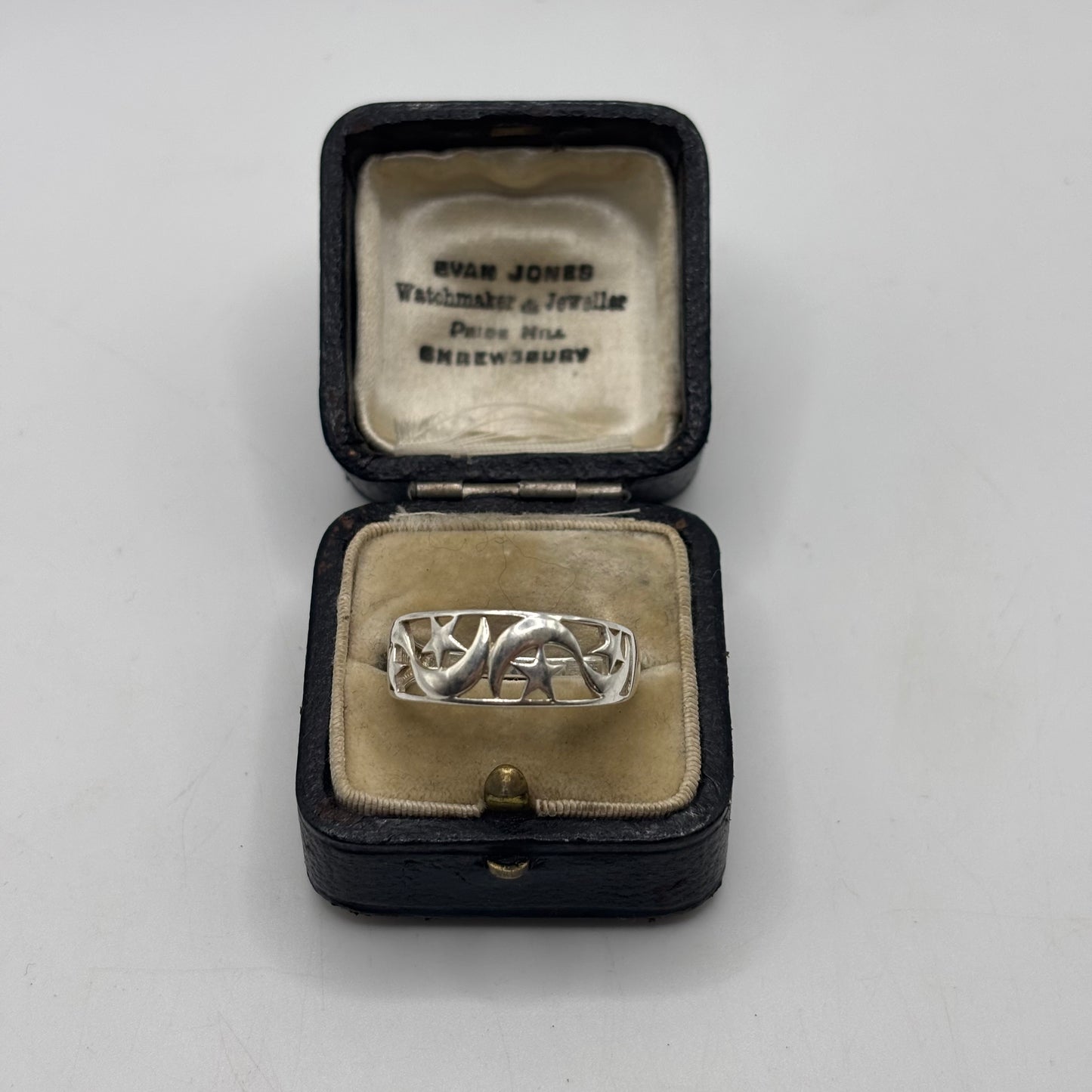 Silver Moon & Star Ring