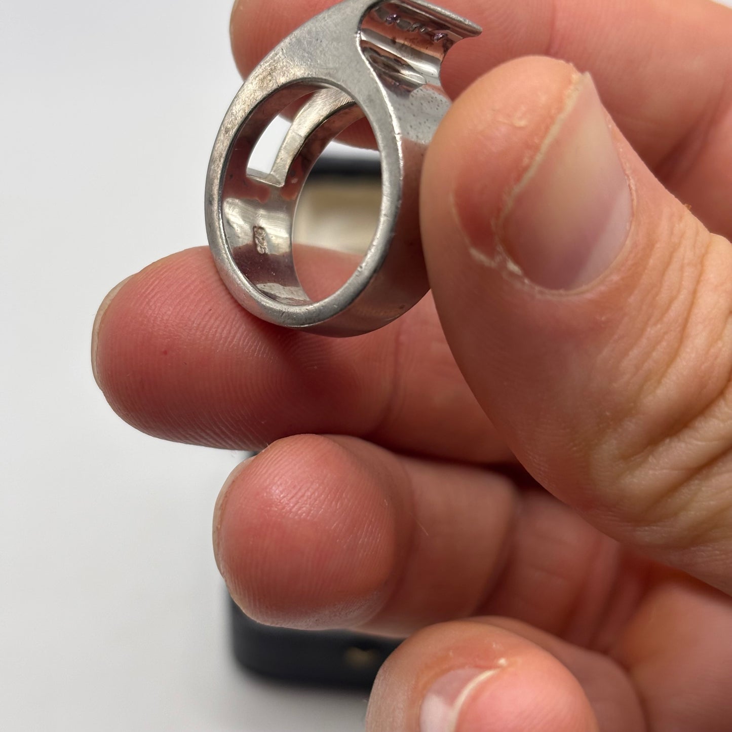 Silver Heavy Mixed Gem Band Ring