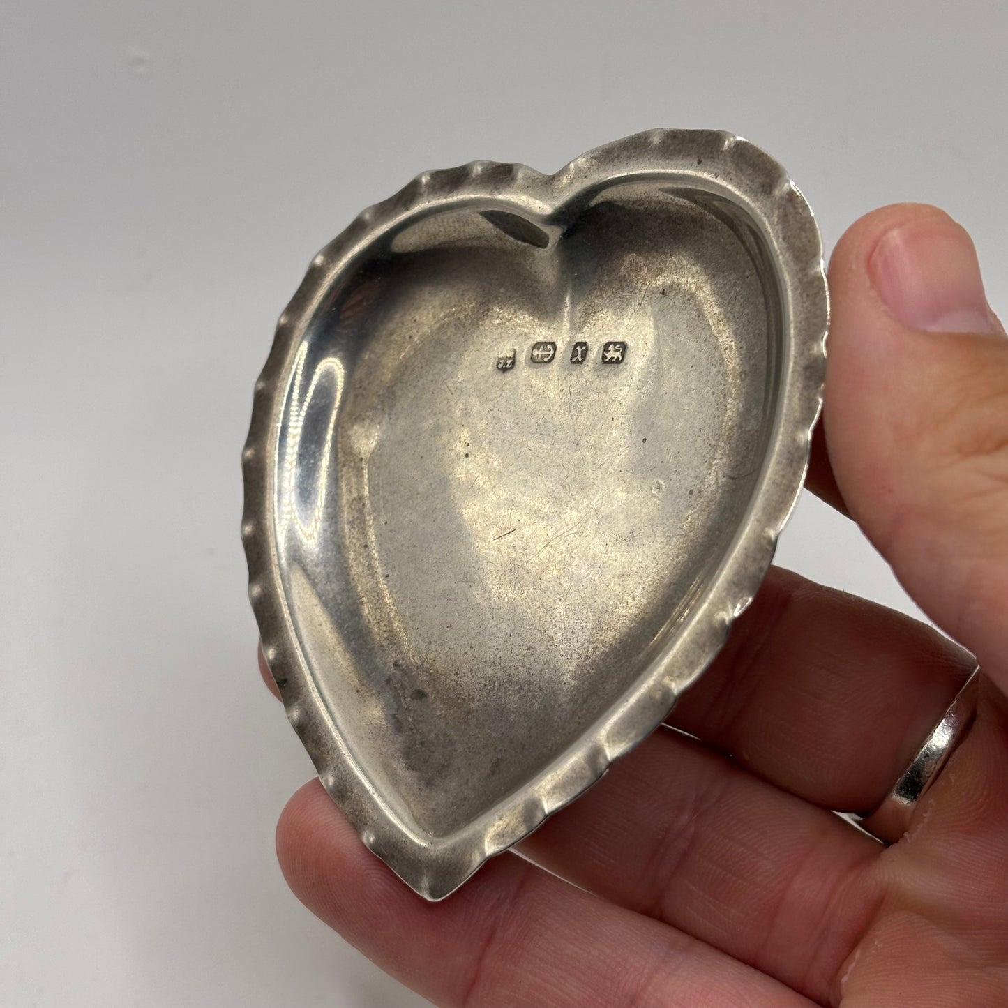 Silver Solid Heart Trinket Tray