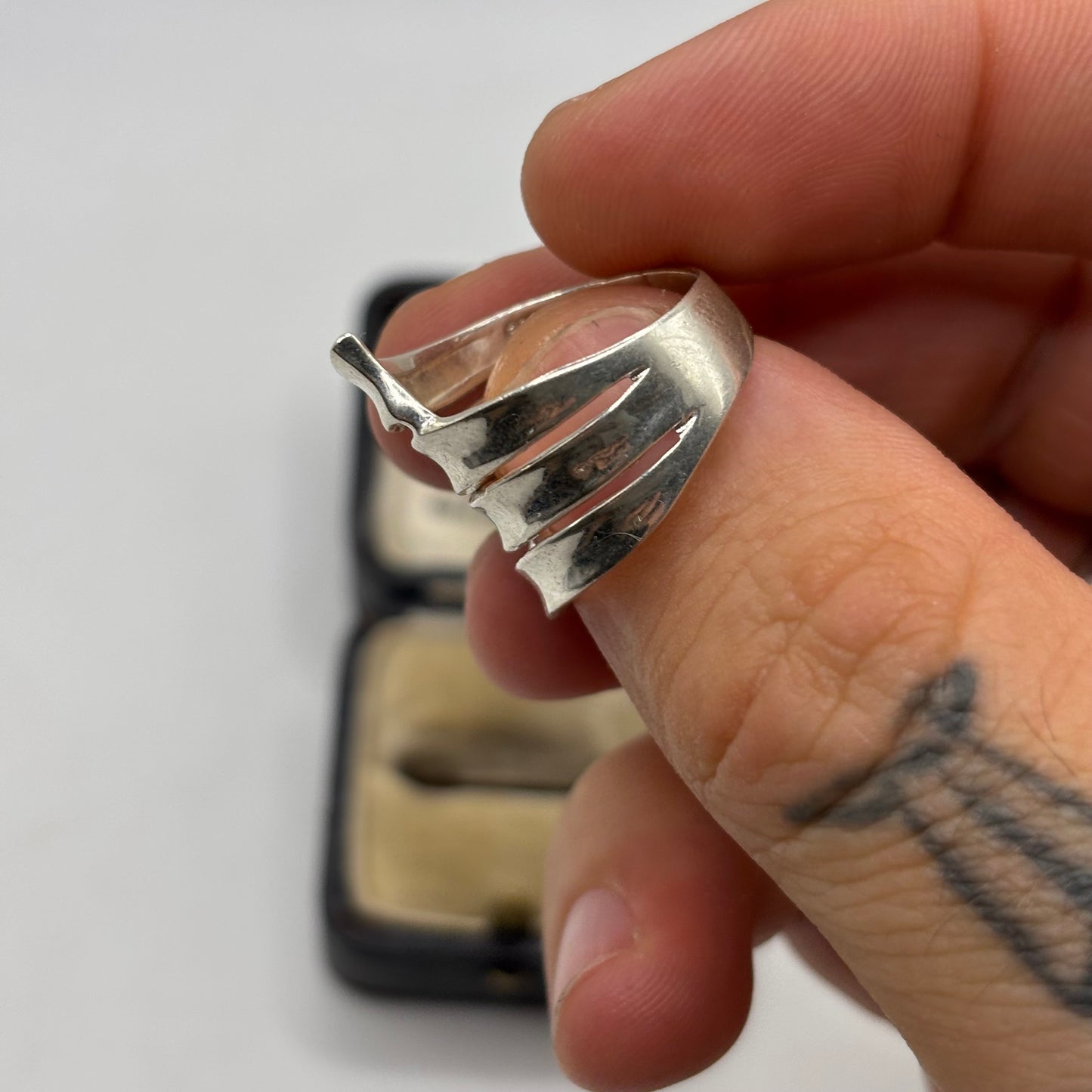 Silver Abstract Band Ring