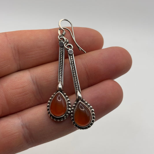 Silver Carnelian Earrings
