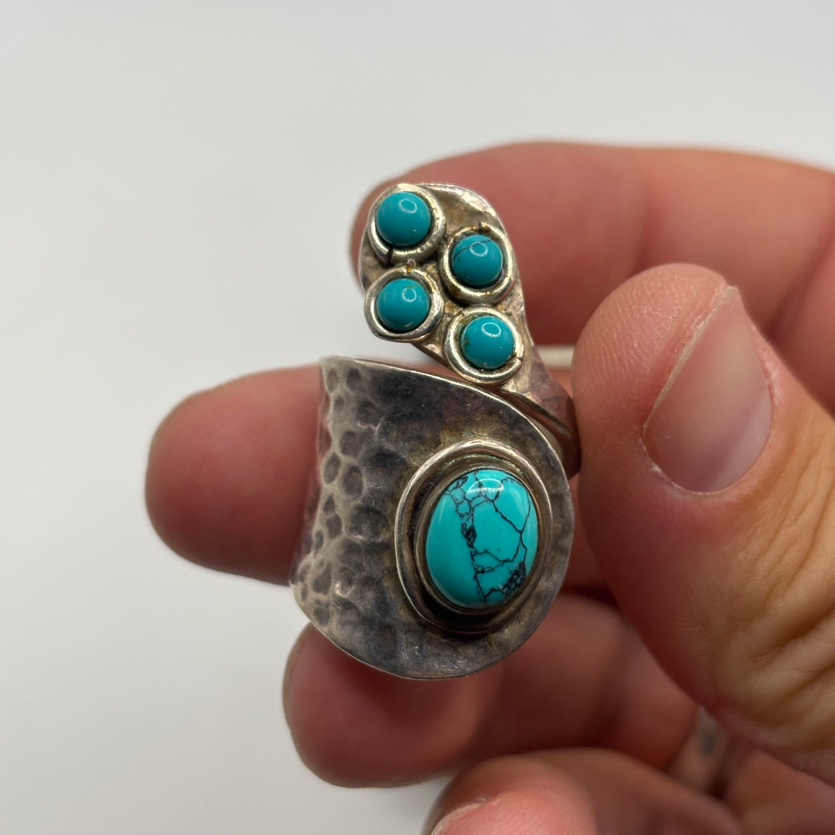 Silver Large Turquoise Ring (M)
