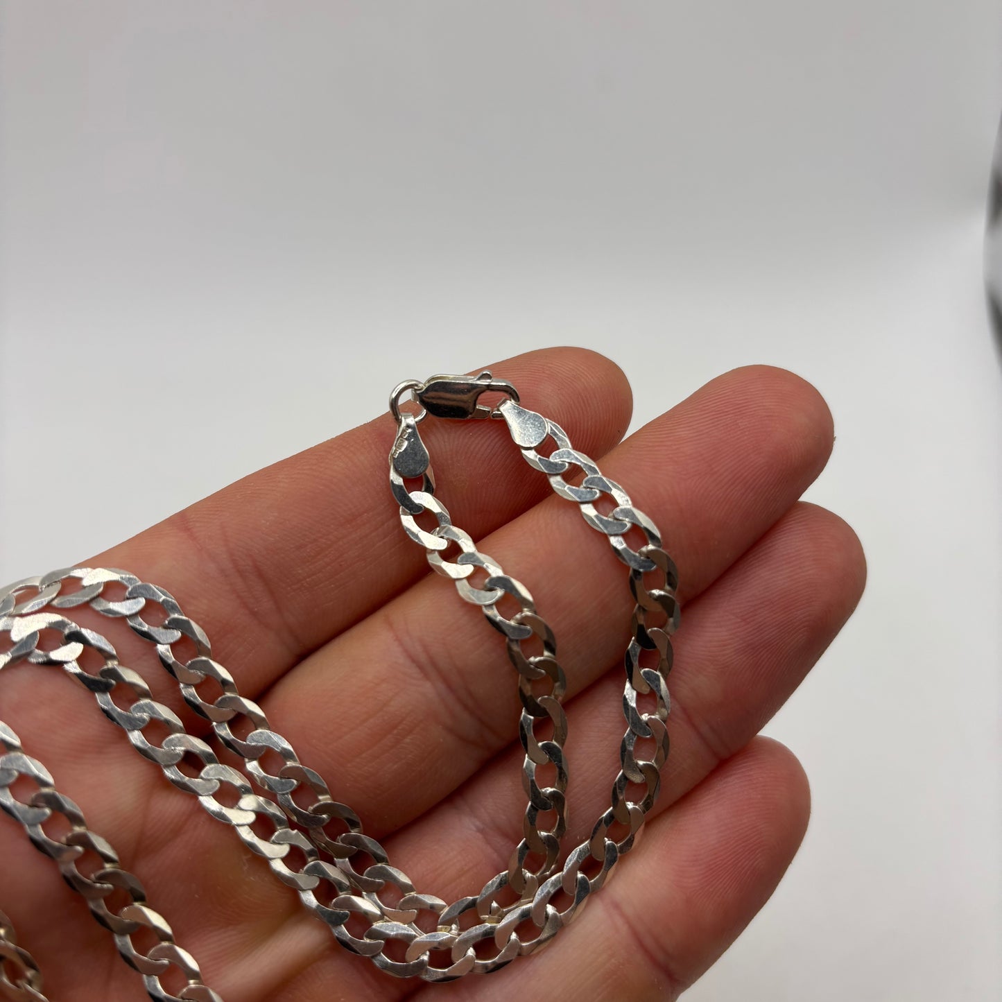Silver 18” Curb Link Chain Necklace
