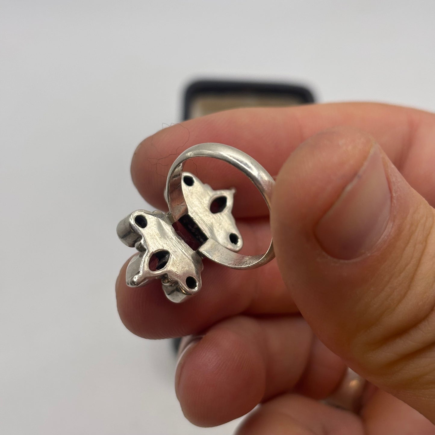 Silver Garnet & Pearl Ring