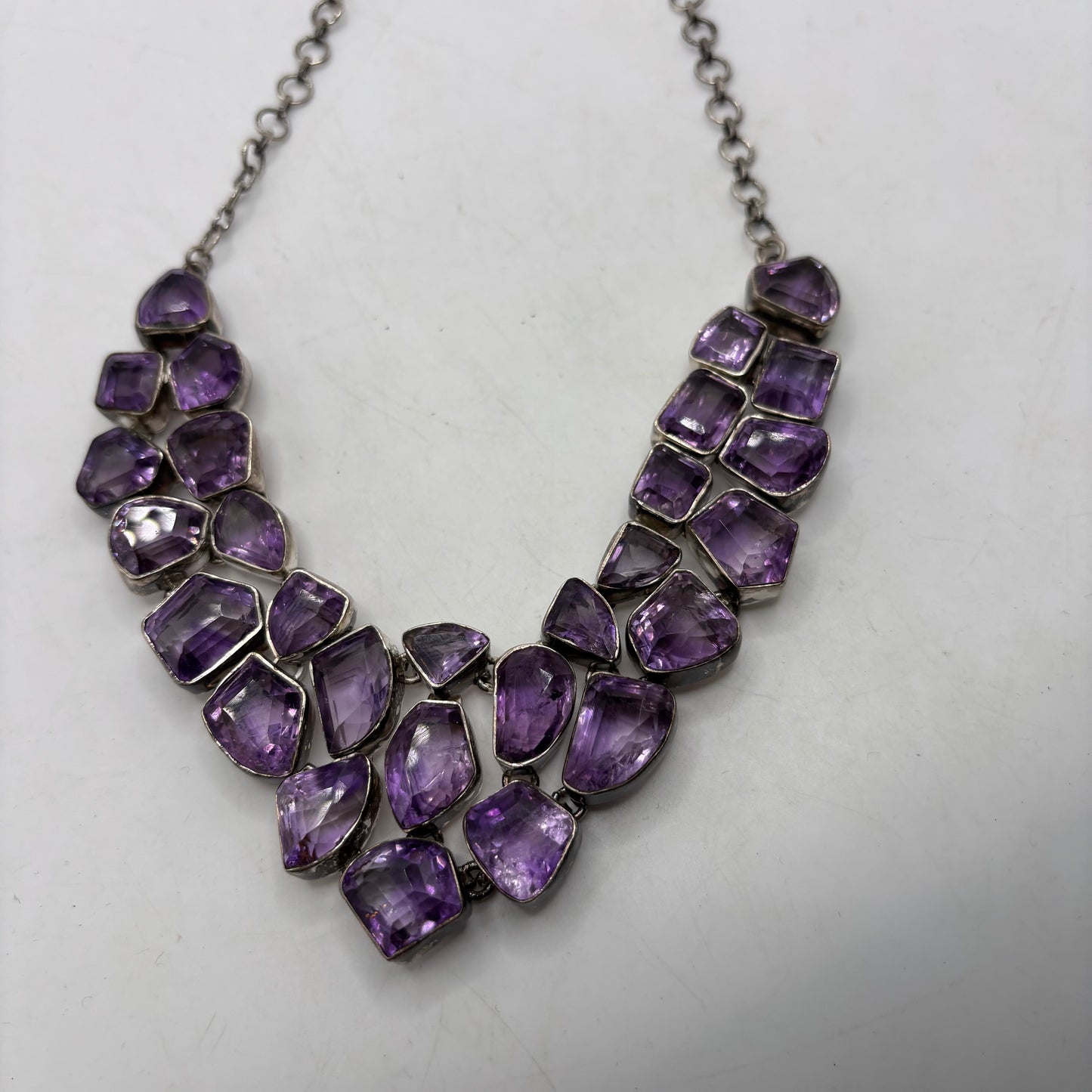 Silver 18” Incredible Amethyst Necklace