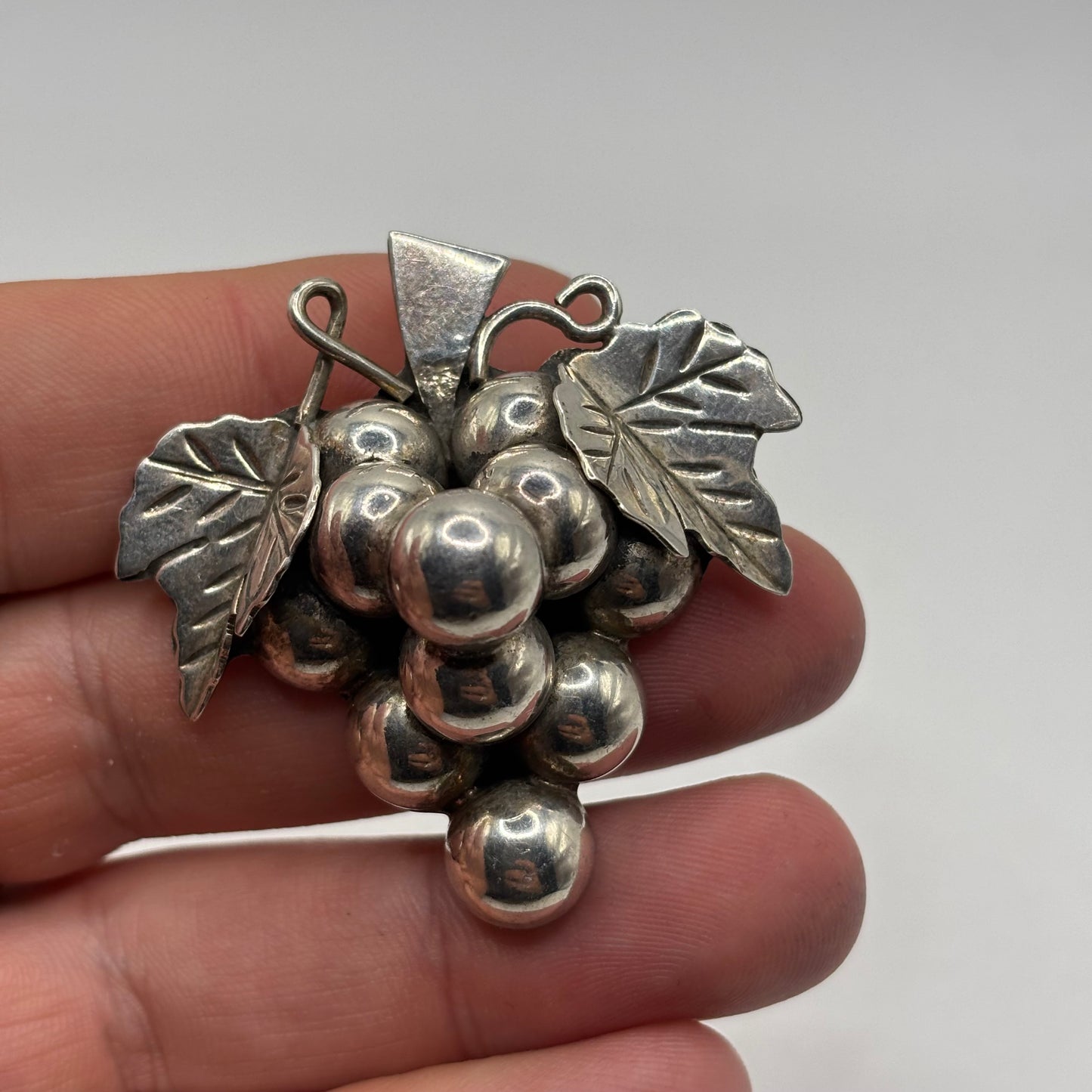 Silver Mexican Grapes Pendant