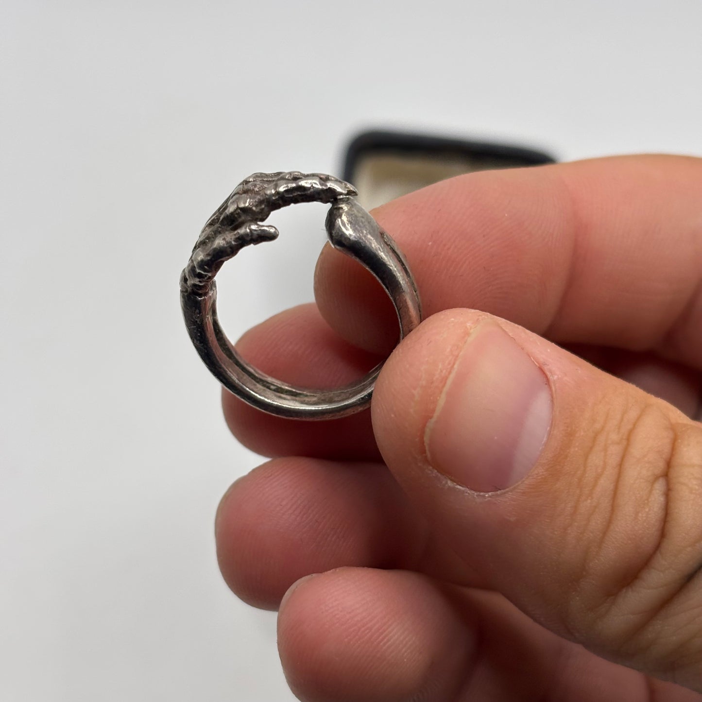 Silver Vintage The Great Frog Skull Hand Ring (P)