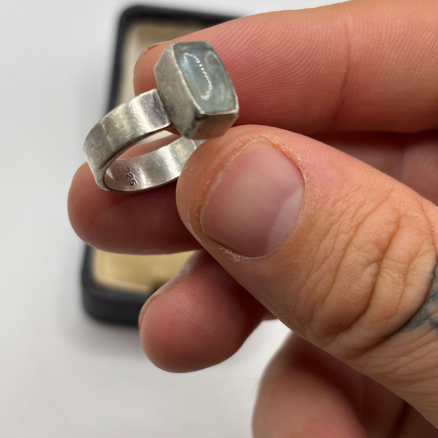 Silver Blue Moonstone Ring