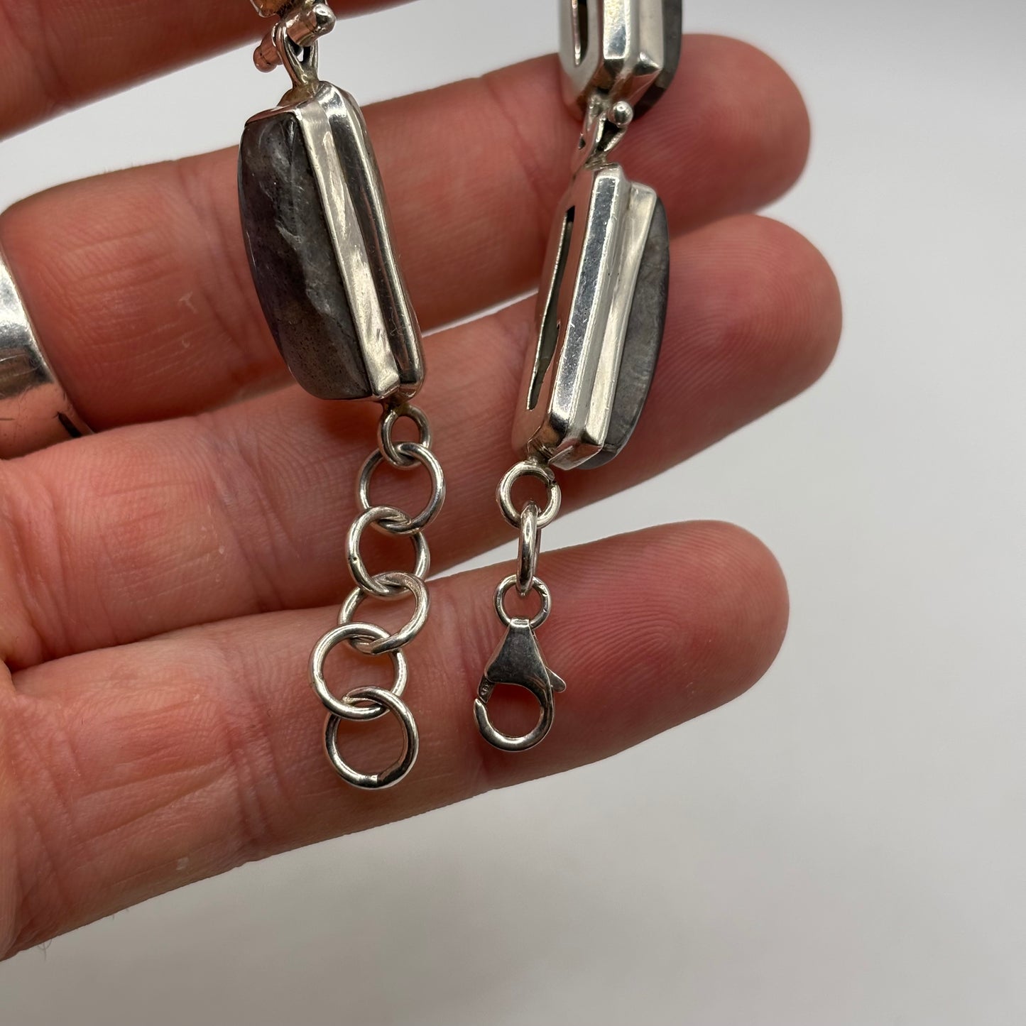 Silver Labradorite Bracelet 7”-8”