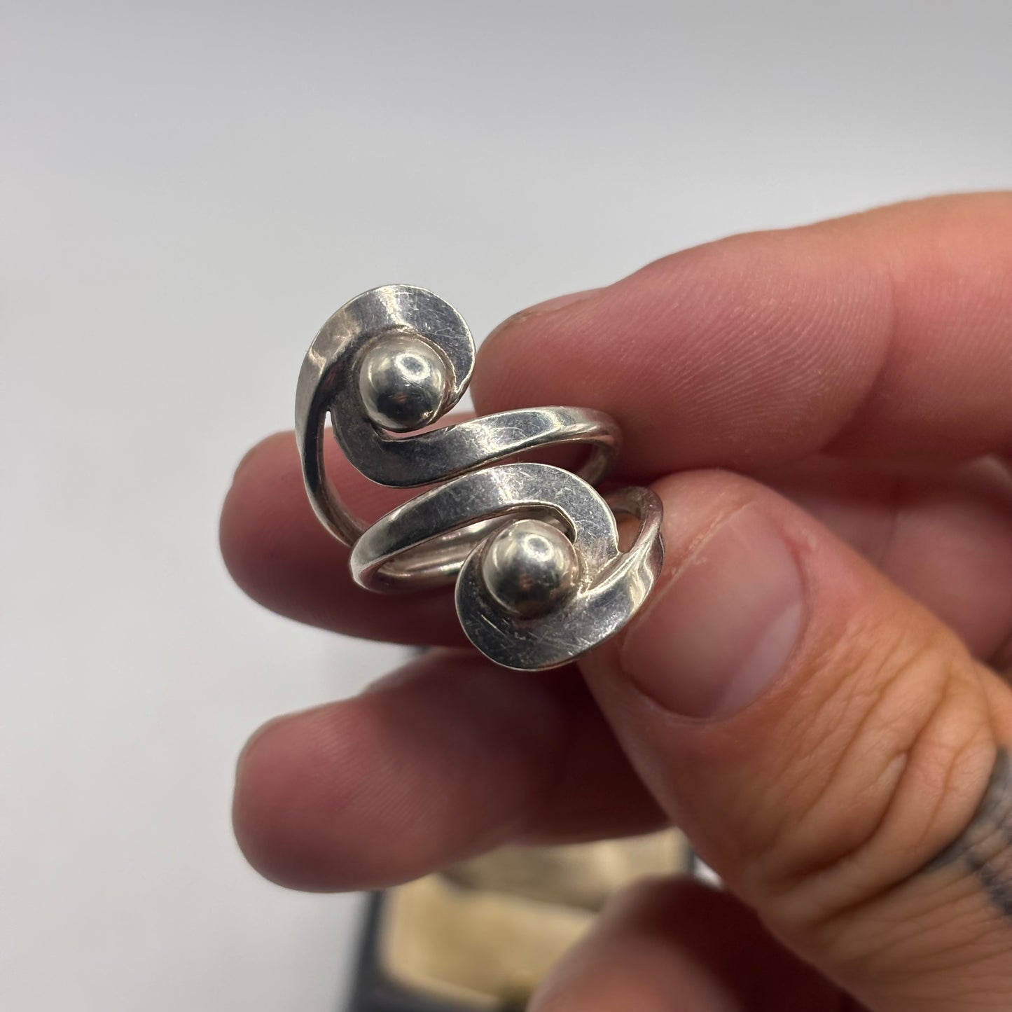 Silver Abstract Ring (L)