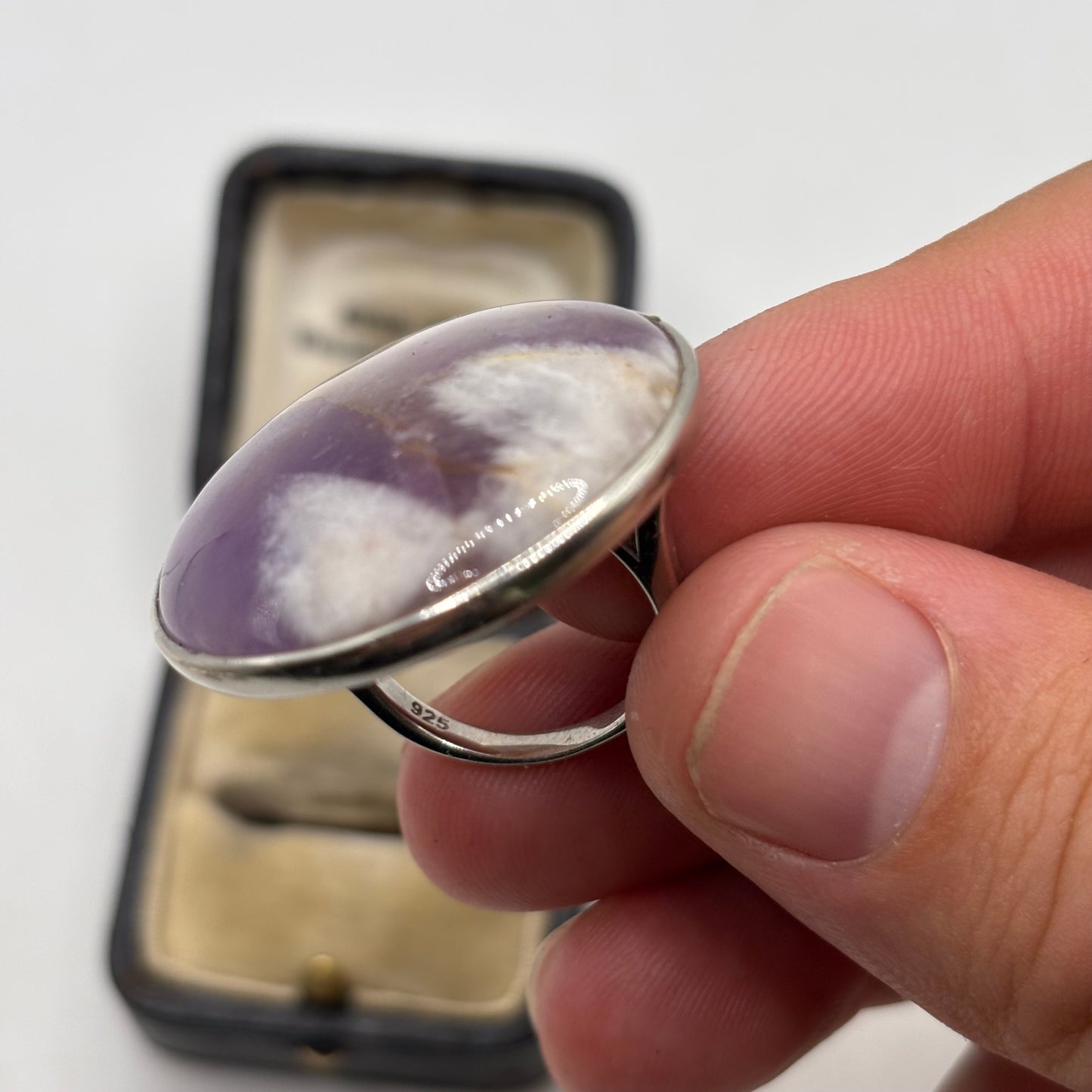 Silver Amethyst Disc Ring (M)