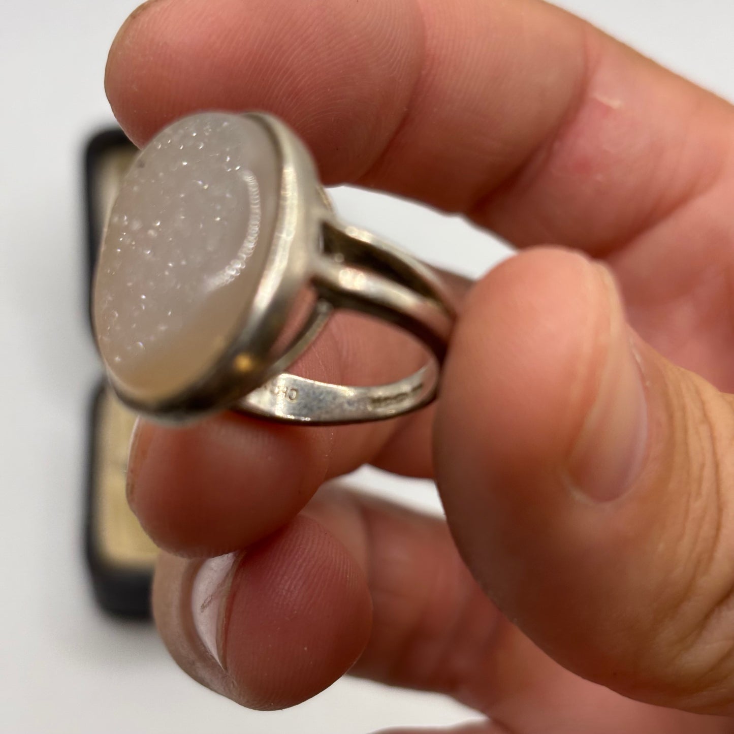 Silver Whitney Kelly Druzy Quartz Ring (K)