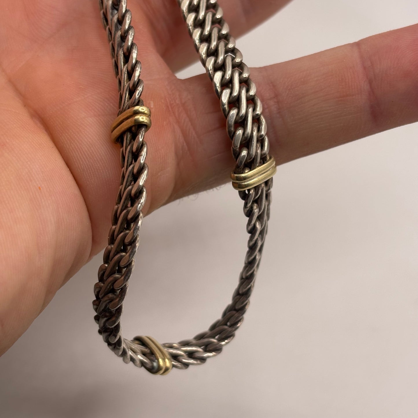 Silver 16” 14k Gold & Silver Chain