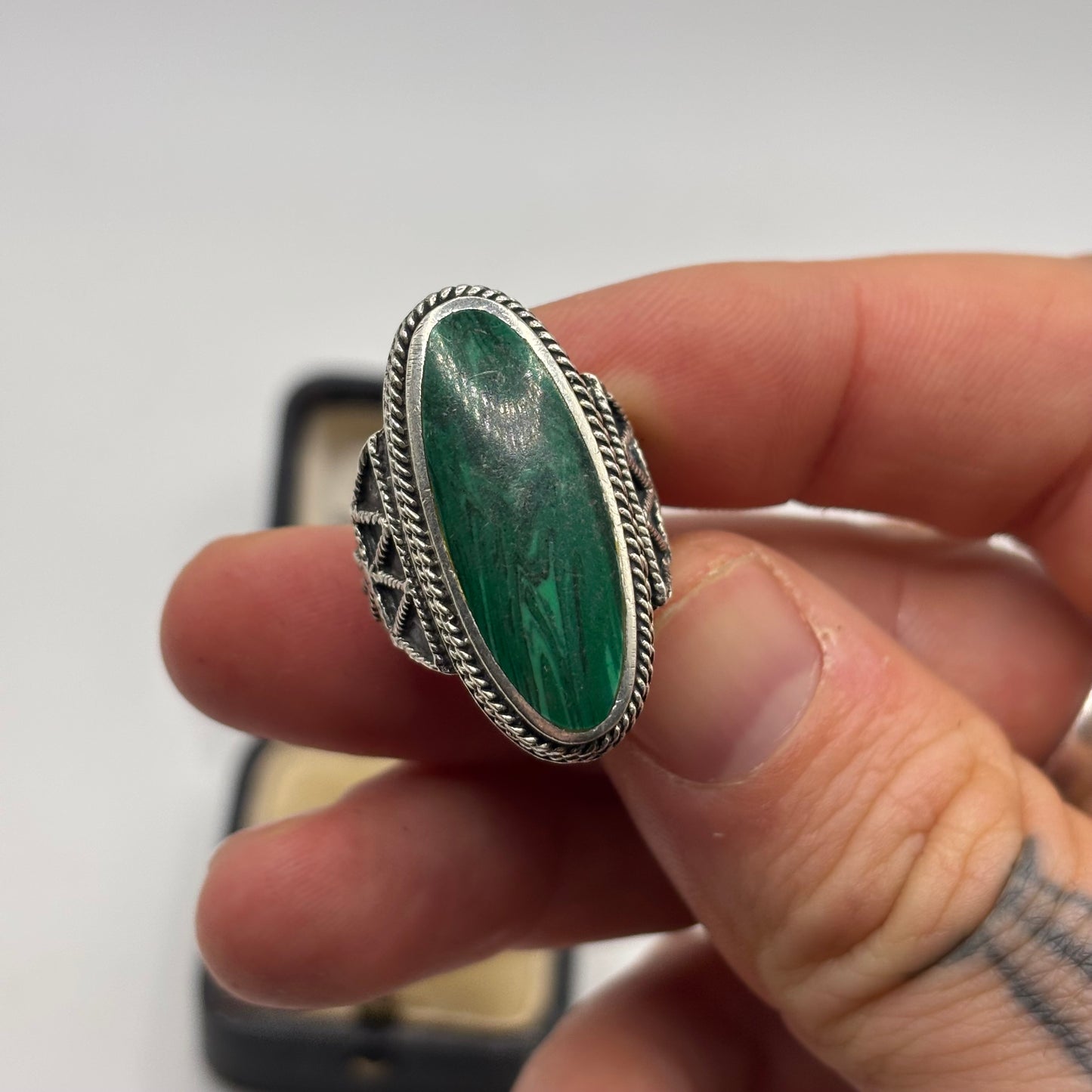 Silver Malachite Ring