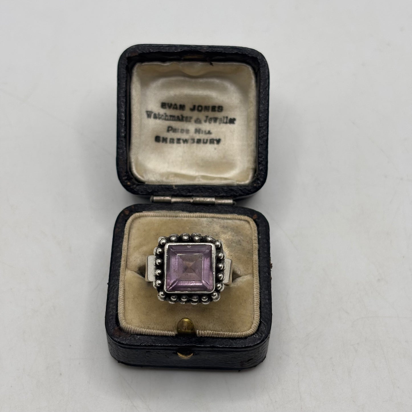 Silver Heavy Amethyst Ring (O)