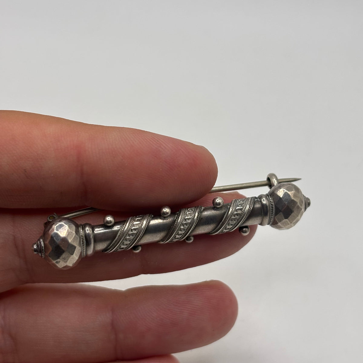Silver Large Victorian Brooch