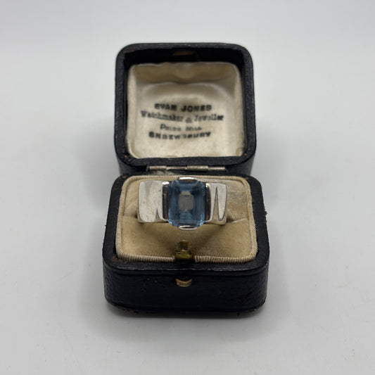 Silver Heavy Blue Topaz Ring (M)
