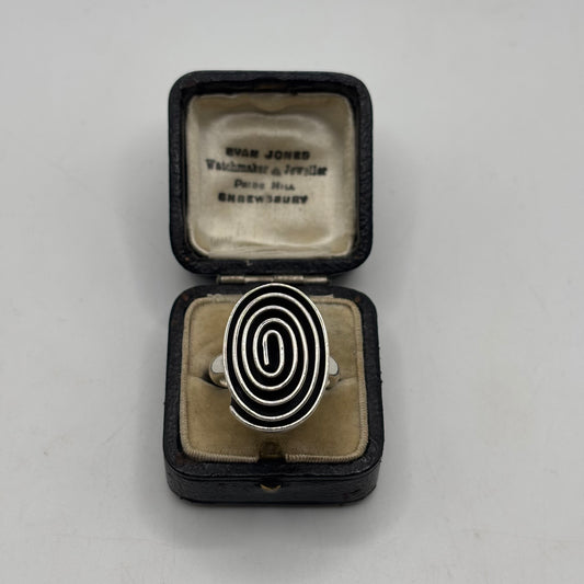 Silver Heavy Mexican Swirl Ring