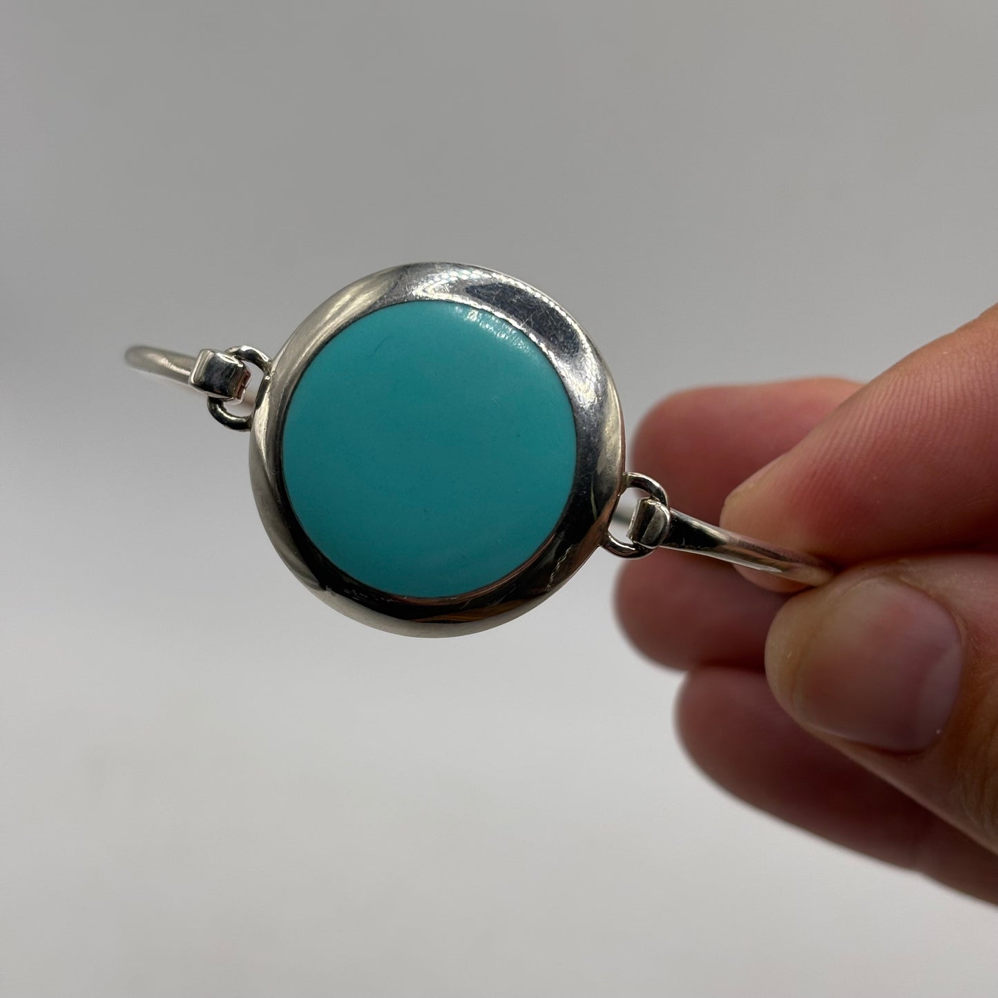 Silver Turquoise Cuff Bangle (60mm)